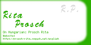 rita prosch business card